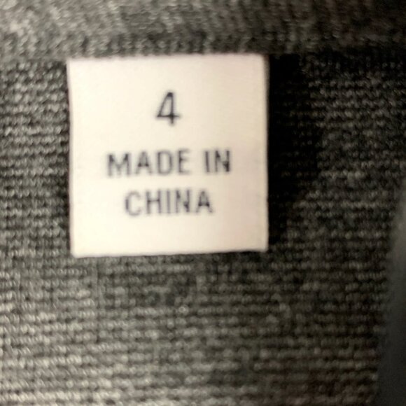 Susan Graver Ponte Knit Long-Line Blazer/Jacket with Faux Leather Trim Women's 4 - Picture 7 of 8